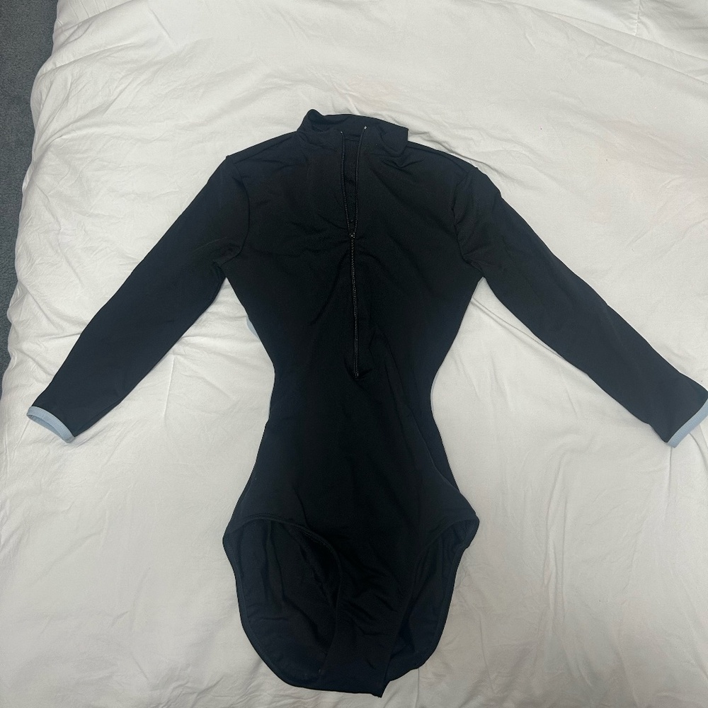 Mariia 3/4 Sleeve Zip-Up Leotard
